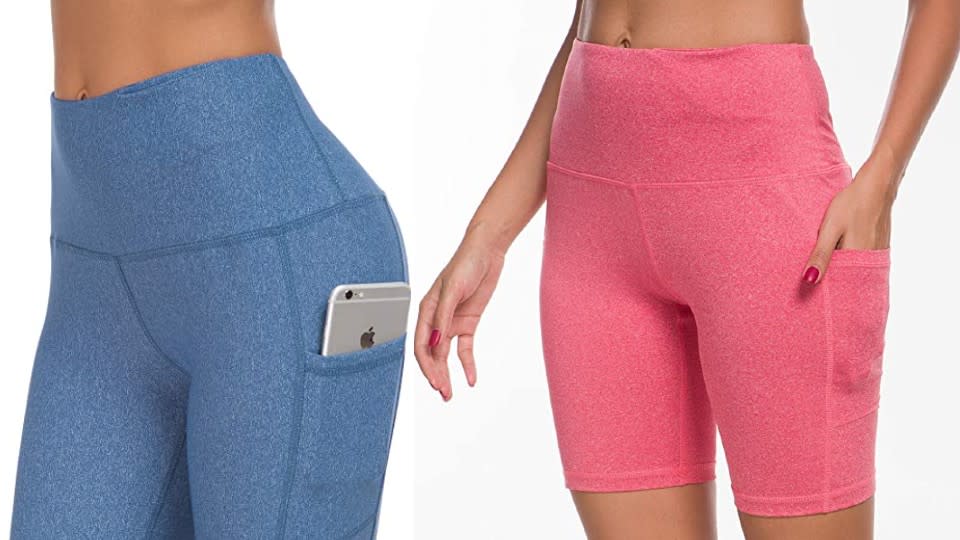 Custer's Night High Waist Out Pocket Yoga Pants Tummy Control Workout Running - Amazon, from $55