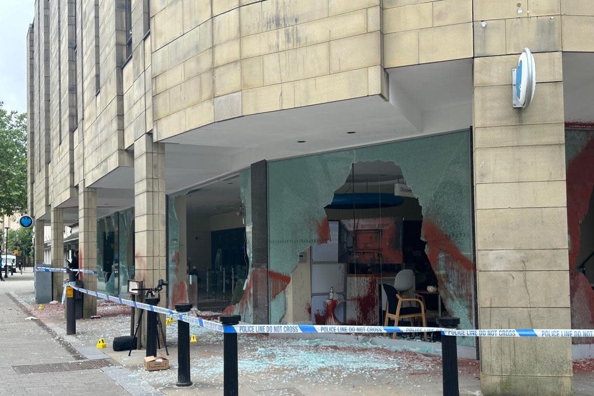 Bolton Barclays was struck by Pro-Palestine protest organisation Palestine Action <i>(Image: NQ)</i>