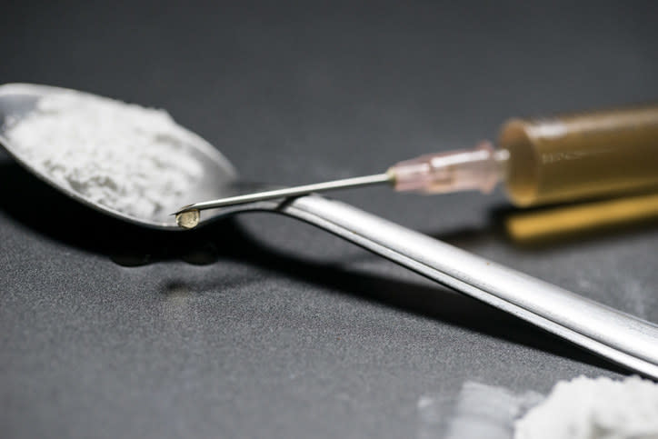 heroin needle and spoon