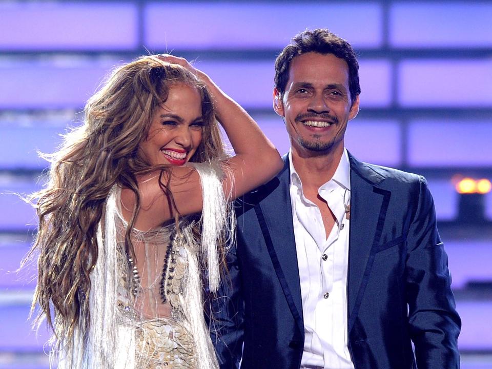 Singer/actress Jennifer Lopez (L) and singer Marc Anthony perform onstage during Fox's "American Idol 2011" finale results show held at Nokia Theatre LA Live on May 25, 2011 in Los Angeles, California.