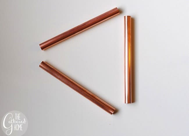 DIY Copper Light - copper pieces