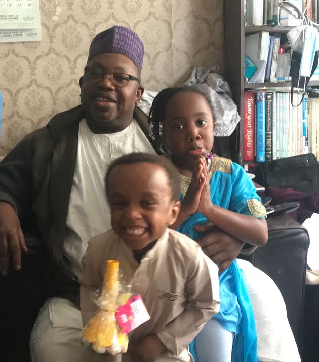 Alhaji Yusuf and his grandchildren (Photo: Umar Kankiya)