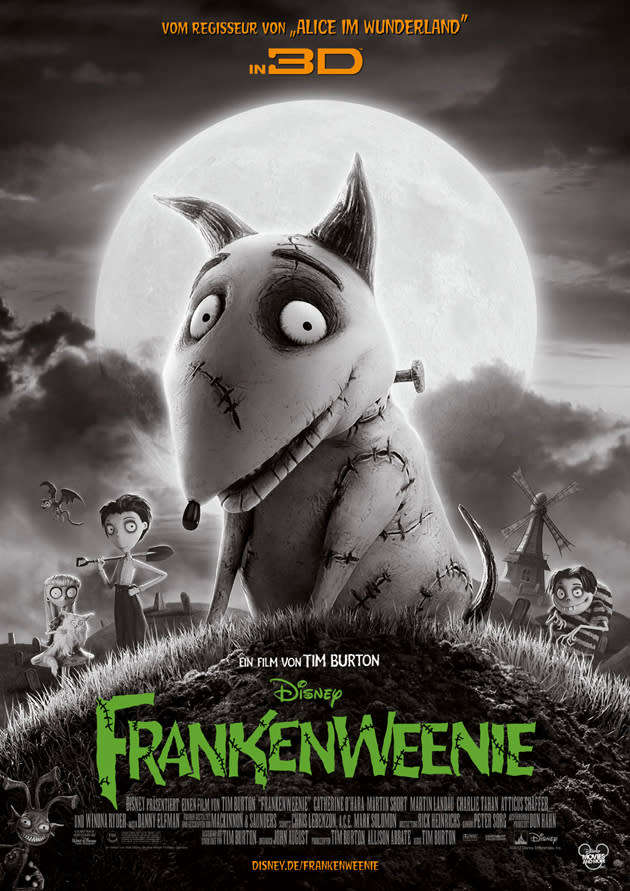 <b>"Frankenweenie": 24. Januar 2013 <a href=" http://de.kino.yahoo.com/video/specials-2823434/trailer-frankenweenie-28597593.html" data-ylk="slk:- Trailer ansehen;elm:context_link;itc:0;sec:content-canvas;outcm:mb_qualified_link;_E:mb_qualified_link;ct:story;" class="link  yahoo-link"> - Trailer ansehen</a></b><br><br>Mit "Frankenweenie" bringt Meisterregisseur Tim Burton eine herzerwärmend schöne Geschichte über einen Jungen und seinen Hund auf die große Leinwand: Nachdem der junge Victor seinen geliebten Vierbeiner Sparky unerwartet verliert, holt er seinen besten Freund durch die Macht der Wissenschaft zurück ins Leben – mit einigen kleinen Besonderheiten. Er versucht seine selbst geschaffene Kreation zu Hause zu verstecken, doch Sparky büchst aus. Und bald erleben Victors Mitschüler, seine Lehrer und die gesamte Stadt die monströsen Auswirkungen seines Experiments.