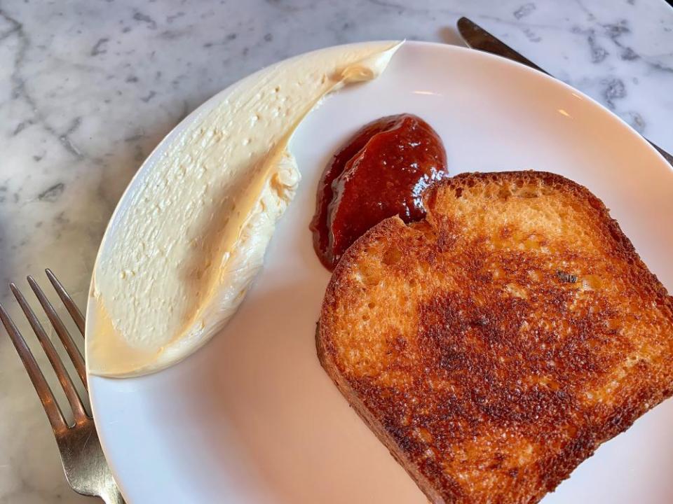 Jam and toast with butter