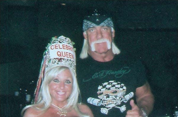 Sondra Fortunato with pro wrestler Hulk Hogan.