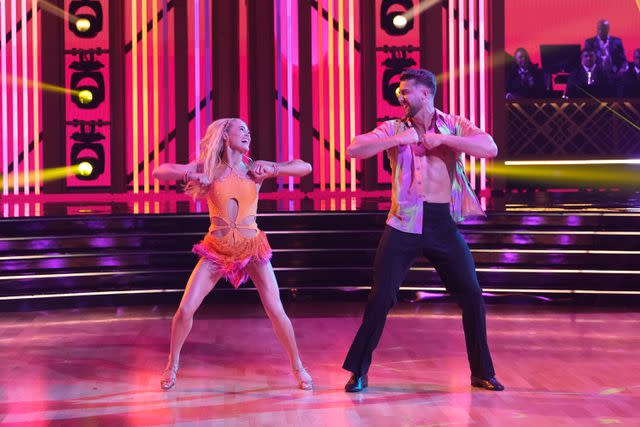 <p>Disney/Eric McCandless</p> Harry Jowsey and Rylee Arnold perform on 'Dancing with the Stars.'