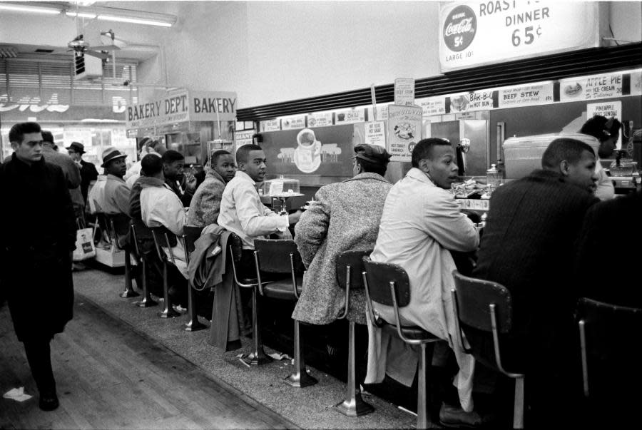 Students participating in a sit-in in Nashville. (Source: Nashville Banner Archives, Special Collections, Nashville Public Library)