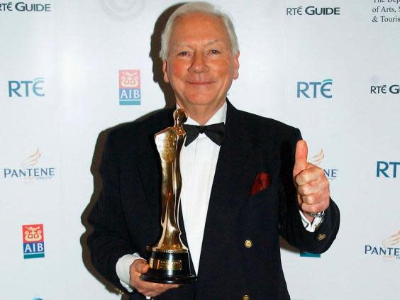 Byrne wins a Lifetime Achievement trophy at the Irish Film and Television Awards in 2007 (Getty)