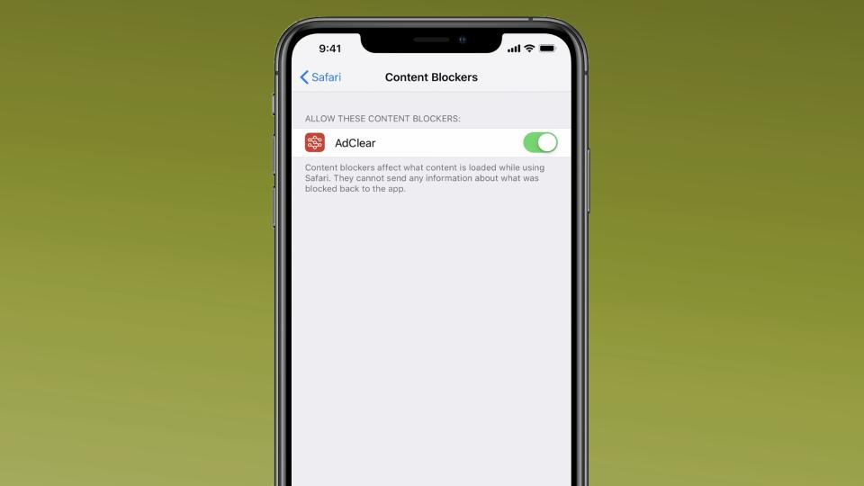 AdClear Plus running on an iPhone is one of the best ad blockers for mobile