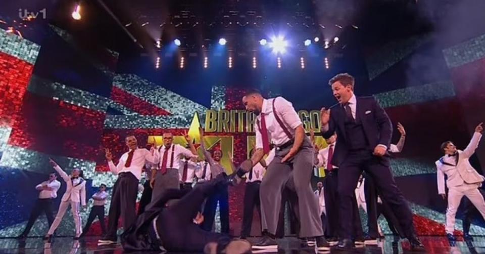 McPartlin suffered a fall as he rushed to meet Diversity after their BGT performance (ITV)