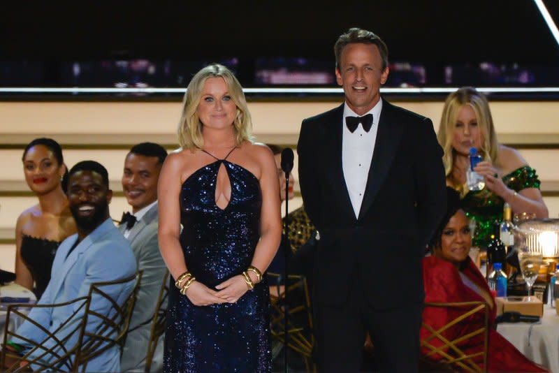 Amy Poehler will join Seth Meyers on Monday's "Late Night." File Photo by Mike Goulding/UPI