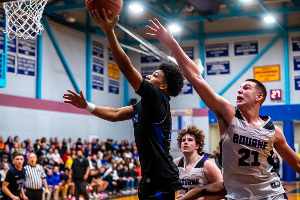 Wareham's Ajay Lopes lays it in.