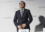 SoftBank Corp.'s CEO Ken Miyauchi attends a press conference in Tokyo, Wednesday, Dec. 19, 2018. SoftBank Group Corp.'s Japanese mobile subsidiary suffered a bitter debut on the Tokyo market, slumping 15 percent. (AP Photo/Koji Sasahara)