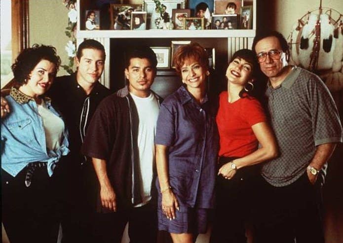 The cast of "Selena" poses for a promotional image