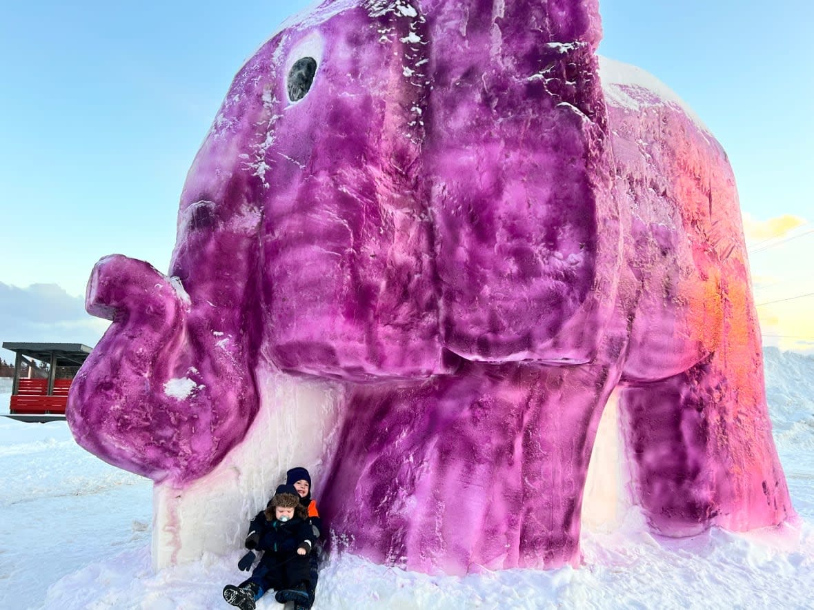 The namesake of the song, The Elephant from Neguac, standing tall in Neguac, N.B. (Submitted by Carole MacKnight - image credit)