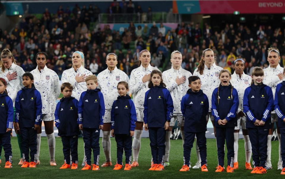 Some members of the USA women's team chose not to sing the national anthem again, this time in Melbourne