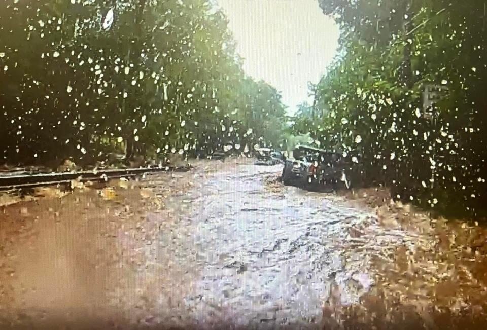 Fatal flooding on Washington Crossing Road captured by a police officer's body cam on July 15, 2023. The officer was among the first to get to the scene