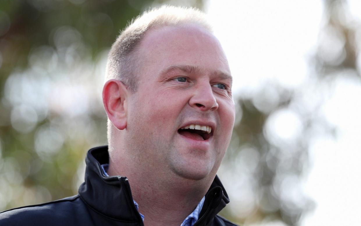 French trainer of Danceteria, David Menuisier during a trackwork session at Werribee Racecourse on October 08, 2019 in Melbourne, Australia