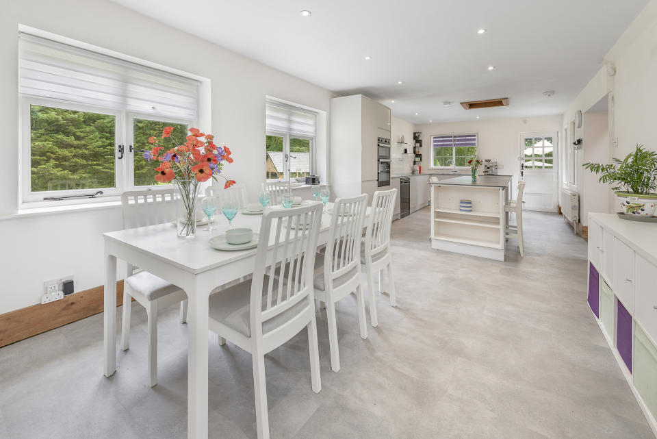 The kitchen and dining area in the fort-based property. (BNPS/Solent)