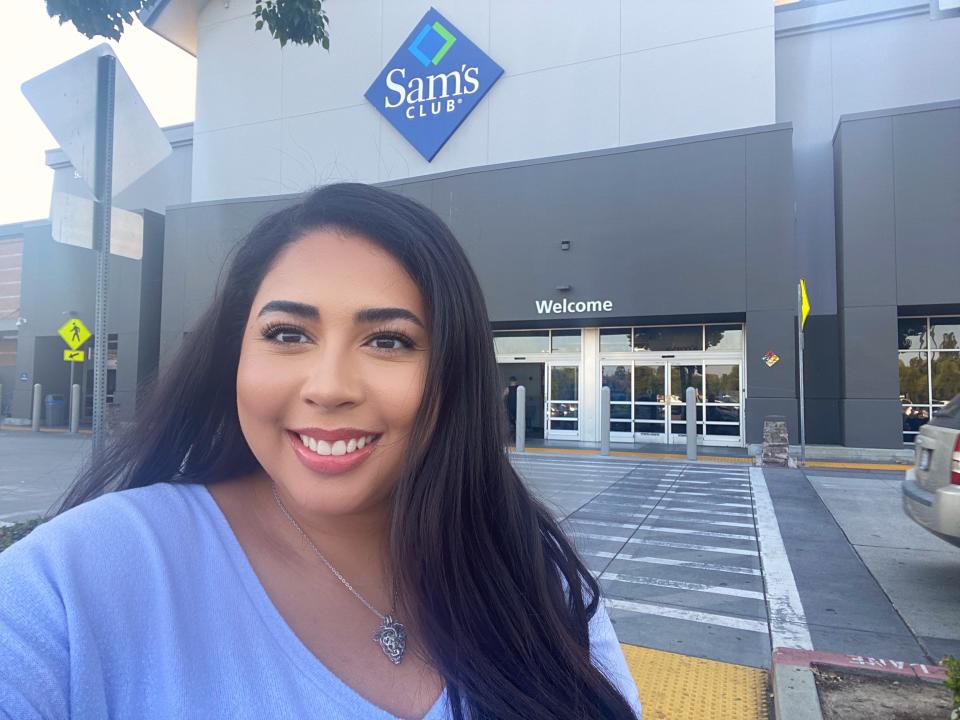 Melissa in front of Sam's Club.