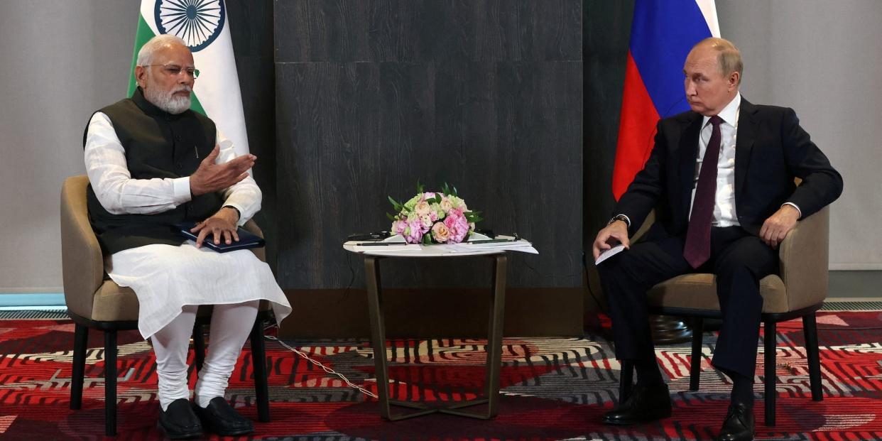 Narendra Modi and Vladimir Putin