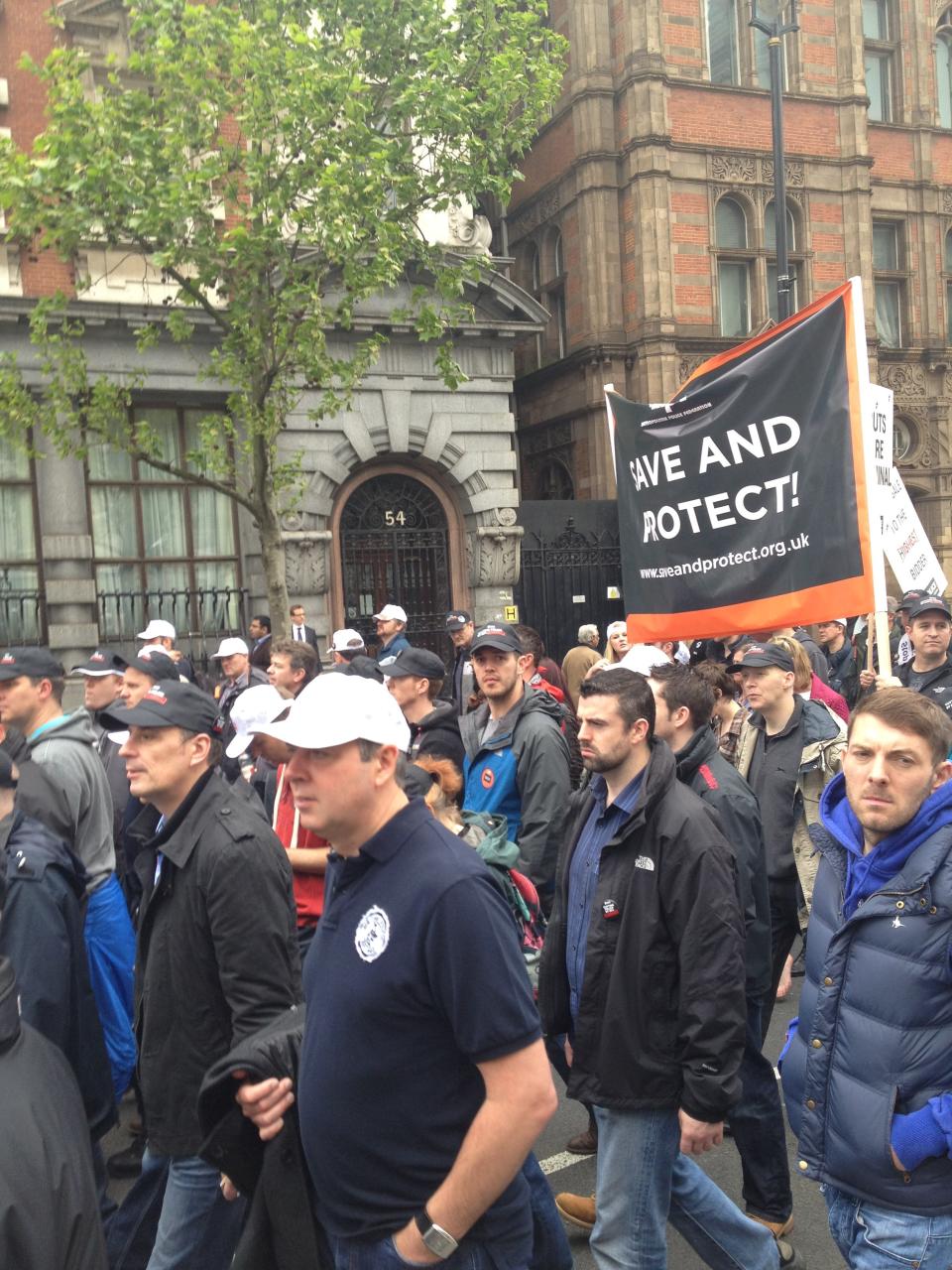 Police anti-cuts march