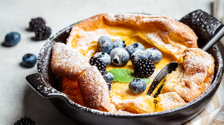 Dutch baby pancake with berries