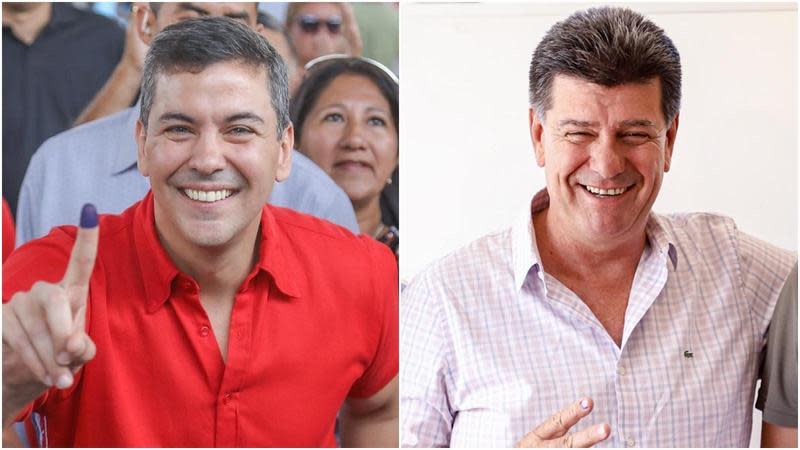 巴拉圭4月將舉行總統大選，而印太地區政治地緣成為焦點；左為潘尼亞、右為艾里格里。（翻攝自臉書＠Santiago Pena、Efrain Alegre）