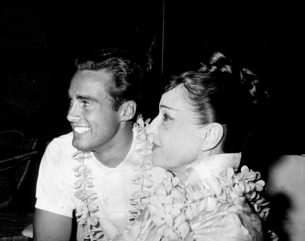 Sean Flynn, son of late Errol Flynn, is shown with his mother Lili Damita around 1961.