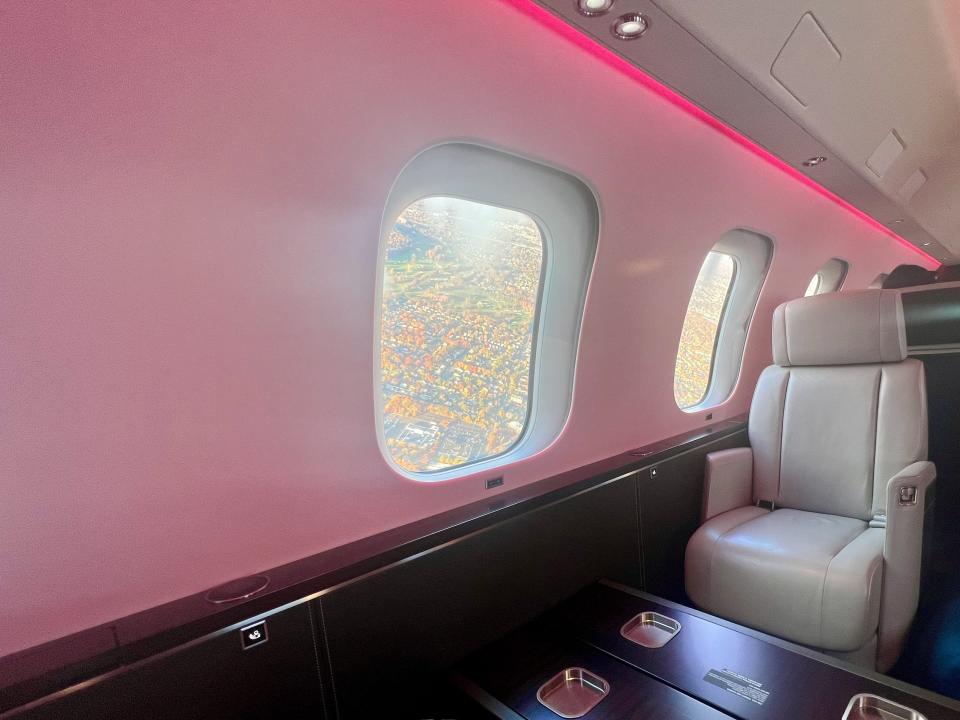 Flying on VistaJet's Bombardier Global 7500.