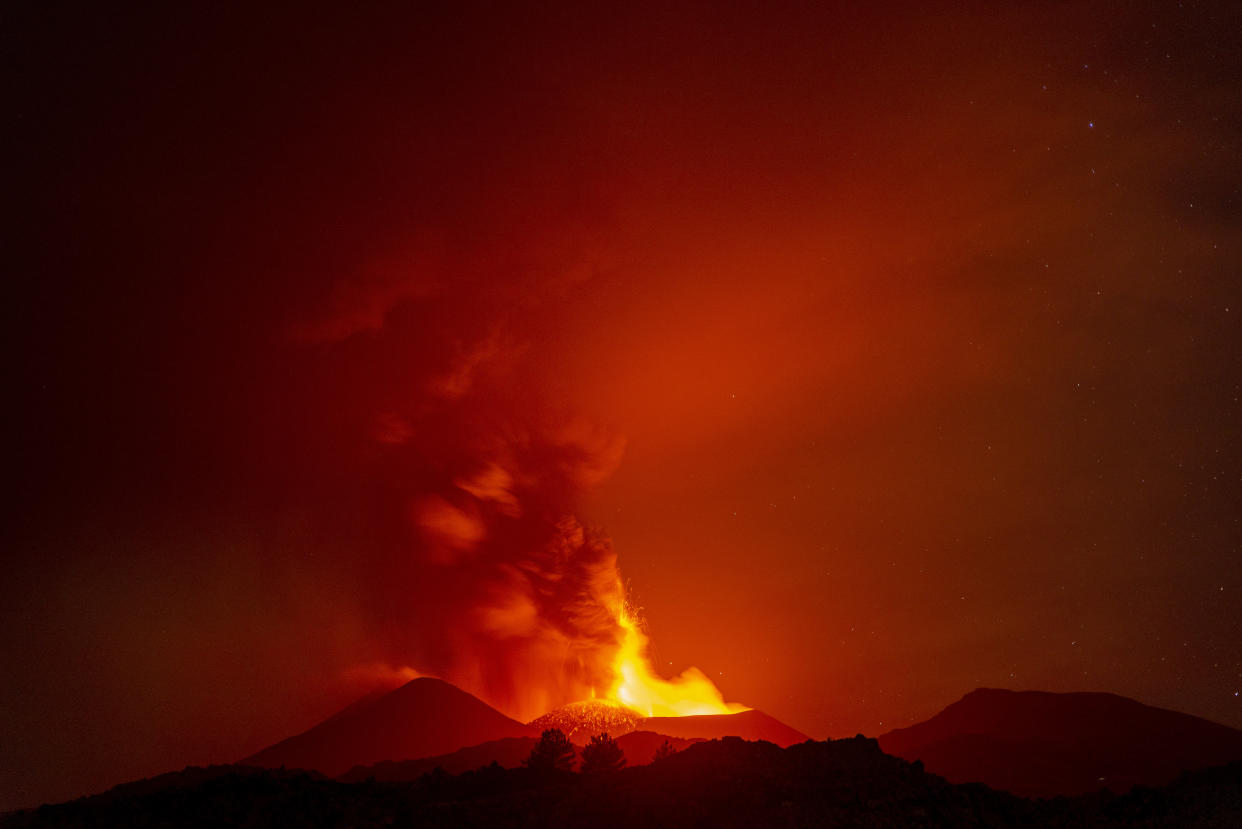 Mount Etna, the highest active volcano in continental Europe, erupted again, spewing ash and molten lava in Catania, Italy on Aug. 15.