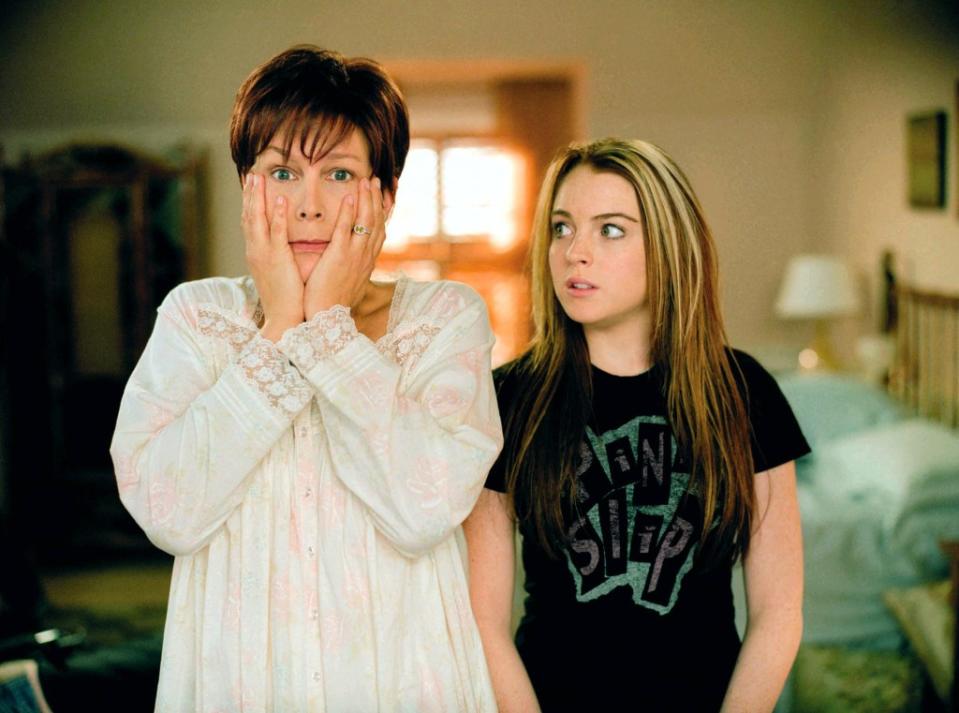 Jamie Lee Curtis (left) and Lindsay Lohan in “Freaky Friday.” Walt Disney Co