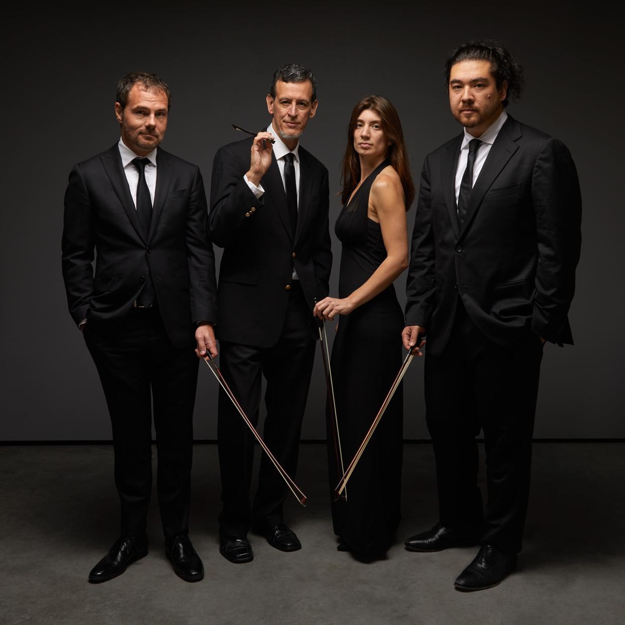 Those aren't lightsabers The Euclid Quartet — violinist Jameson Cooper, left, violist Luis Enrique Vargas, violinist Aviva Hakanoglu and cellist Justin Goldsmith — are holding. But on May 4, 2023, they'll use their bows to perform selections from the soundtracks to "Star Wars" films at “May the Fourth Be With You: A Star Wars Celebration w/ the Euclid Quartet” at Century Center in South Bend.