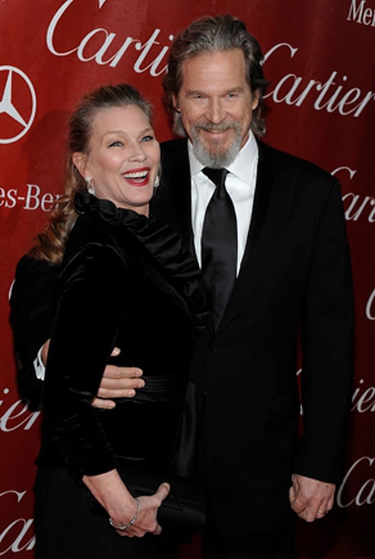 ¡Whisky!  Jeff Bridges y su mujer, Susan Geston, pura sonrisa durante evento en California.