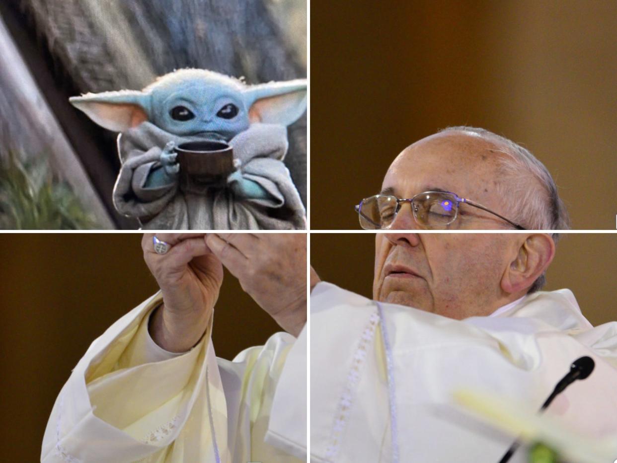 pope francis meme baby yoda