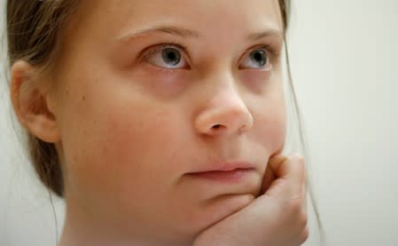 FILE PHOTO: Sixteen year-old Swedish climate activist Greta Thunberg testifies at a House Foreign Affairs subcommittee and House Select Climate Crisis Committee in Washington