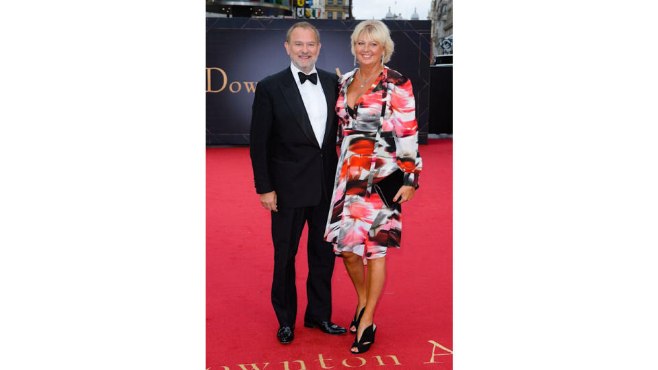 hugh bonneville and wife attending a Downton Abbey premiere 