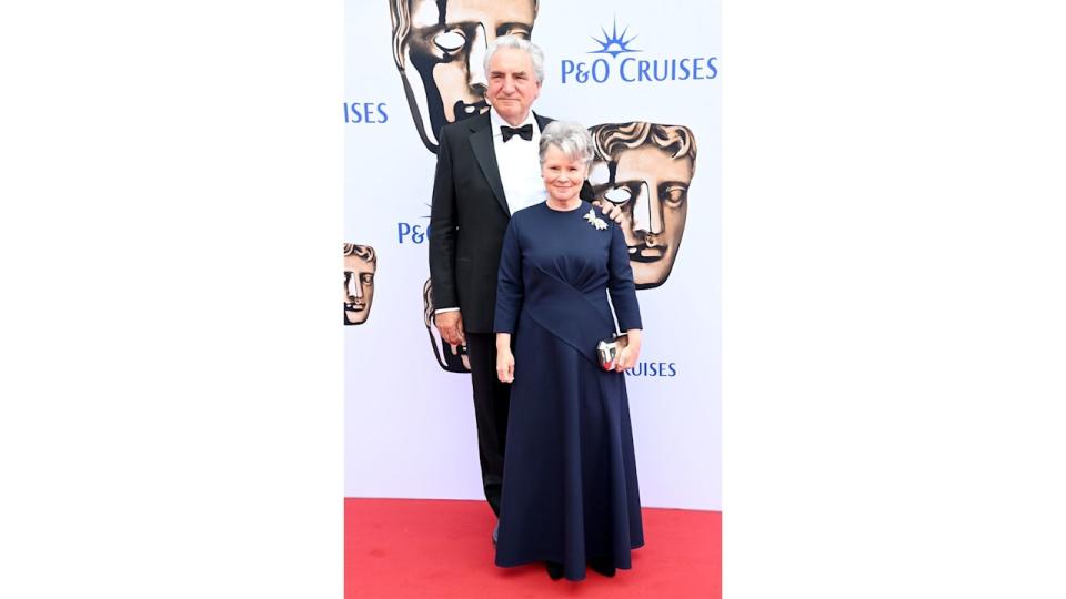Husband and wife Jim Carter and Imelda Staunton looked loved up on the red carpet