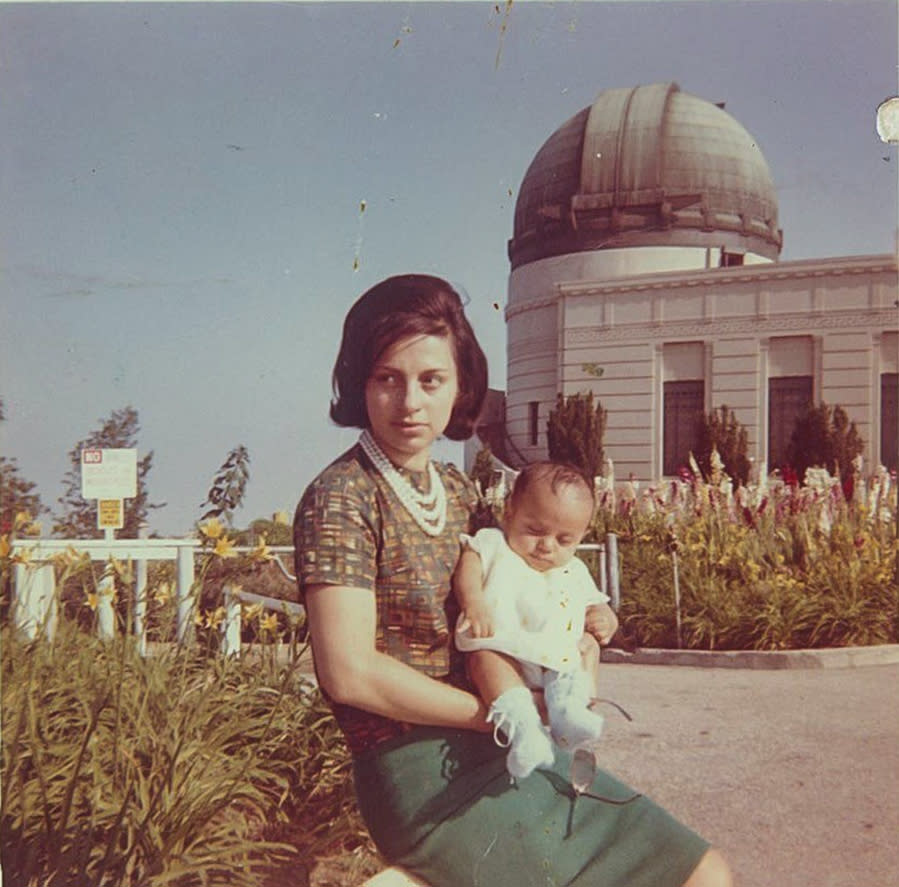 Hector Tobar with his mother Mercedes at the Griffith Park Observatory, Los Angeles, 1963. (Courtesy Hector Tobar )