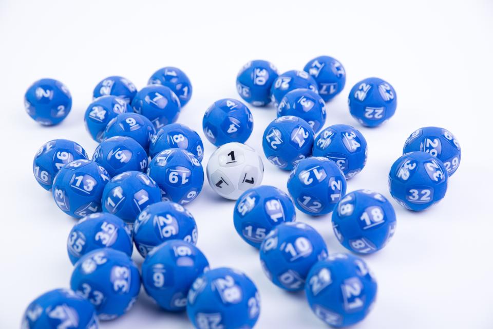 Powerball balls are pictured