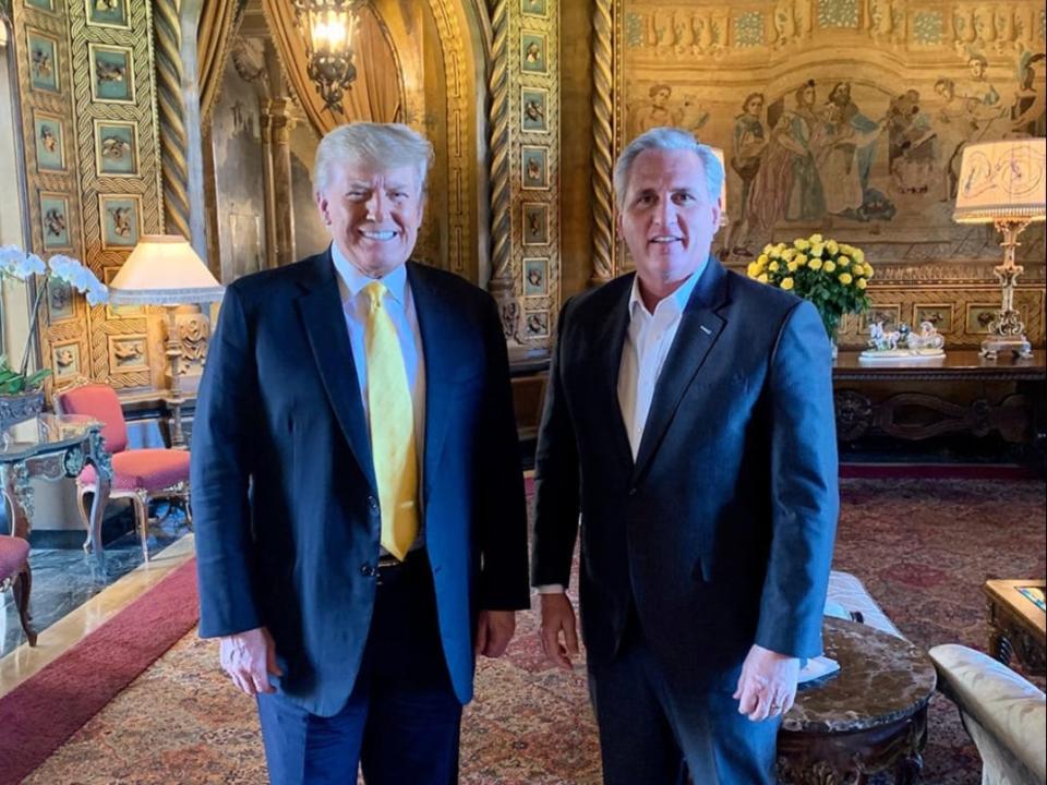 Donald Trump and Kevin McCarthy at Mar-a-LagoSave America