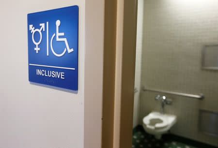 A gender-neutral bathroom is seen at the University of California, Irvine in Irvine, California September 30, 2014. REUTERS/Lucy Nicholson