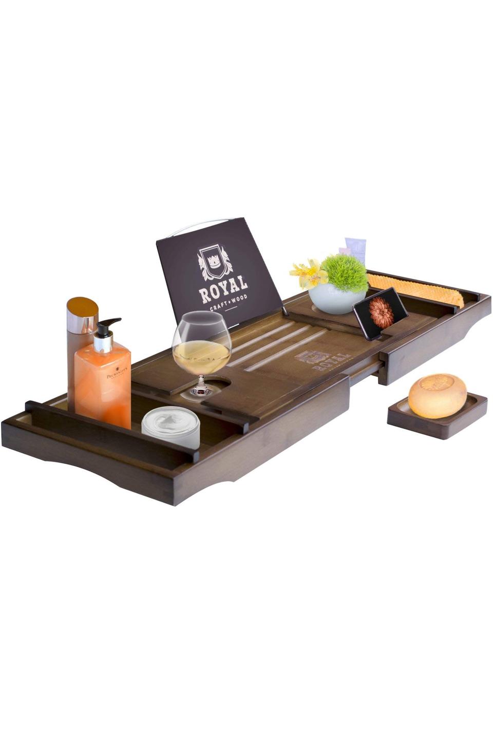 Luxury Bamboo Bathtub Caddy Tray