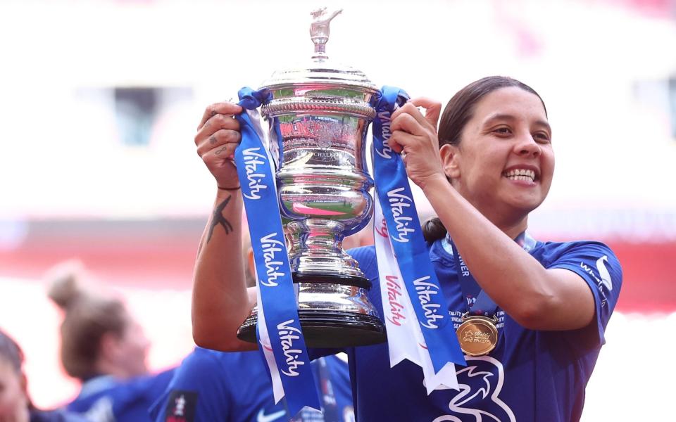 &#39;Back flip incoming&#39;: Sam Kerr has world at her feet after securing FA Cup for Chelsea - Getty Images /Chloe Knott