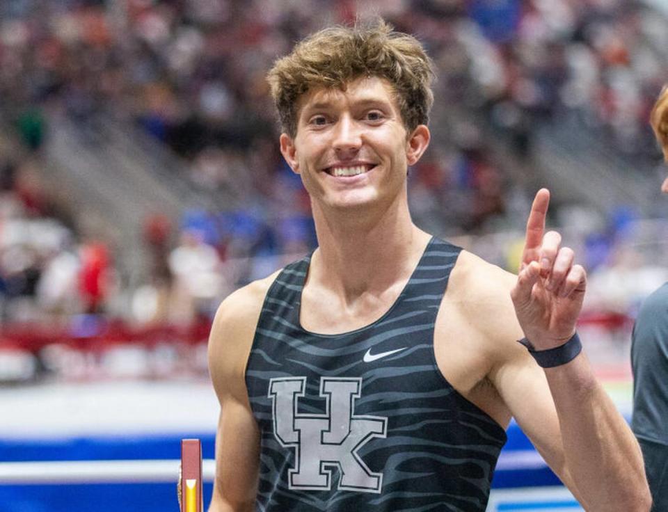 Kentucky’s Keaton Daniel won the NCAA pole vault championship at the NCAA Indoor Championships on Friday in Boston.