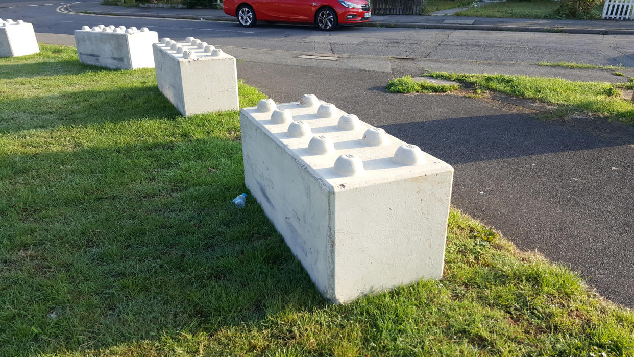 Ashford Borough Council brought in the Lego-like structures recently. (SWNS)