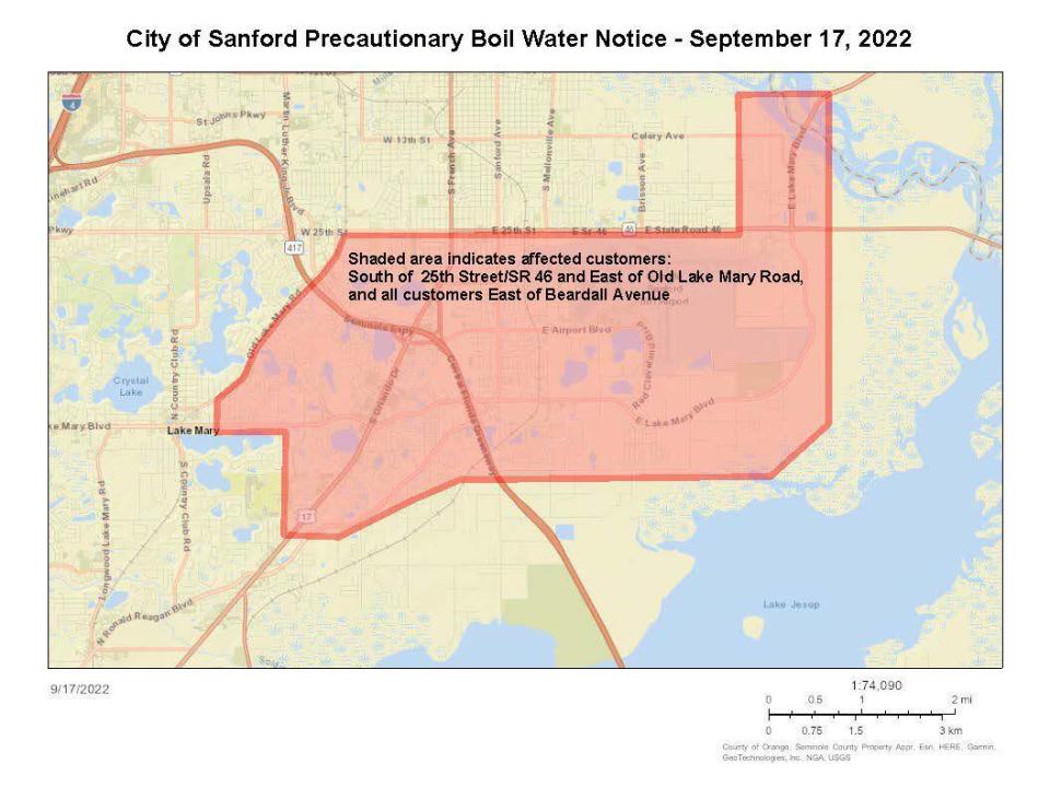 The affected area can be seen in the map.