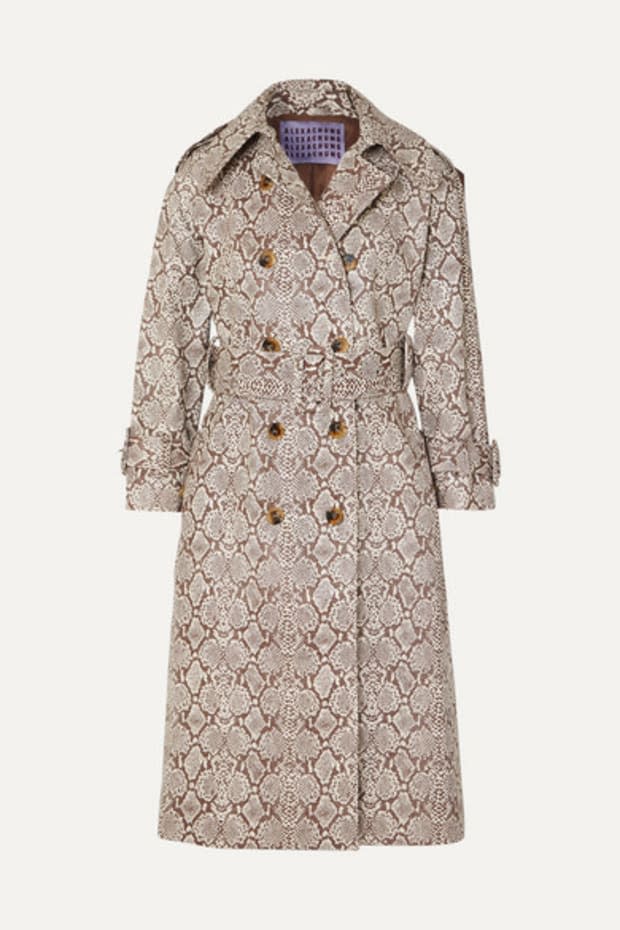 <p>Alexachung Classic Trench Coat Faux Snakeskin, $292 (from $730), <a href="https://shop-links.co/1702125960497617737" rel="nofollow noopener" target="_blank" data-ylk="slk:available here.;elm:context_link;itc:0;sec:content-canvas" class="link ">available here. </a></p>