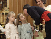 Felipe VI fue coronado el 19 de junio de 2014, momento en que su hija pequeña se convirtió en la segunda en la línea de sucesión al trono español. (Foto: Zipi / Pool / Getty Images)