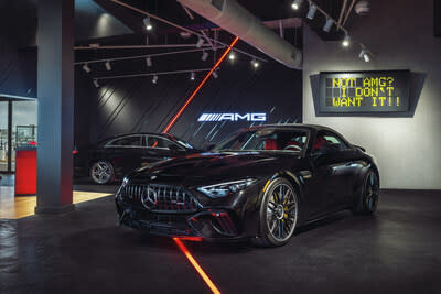 Located at 1631 The Queensway , the AMG Brand Centre at Mercedes-Benz Toronto Queensway is the first facility of its kind in North America – and only the 10th in the world. It features distinctive AMG elements to immerse customers in performance luxury. (CNW Group/Mercedes-Benz Canada Inc.)